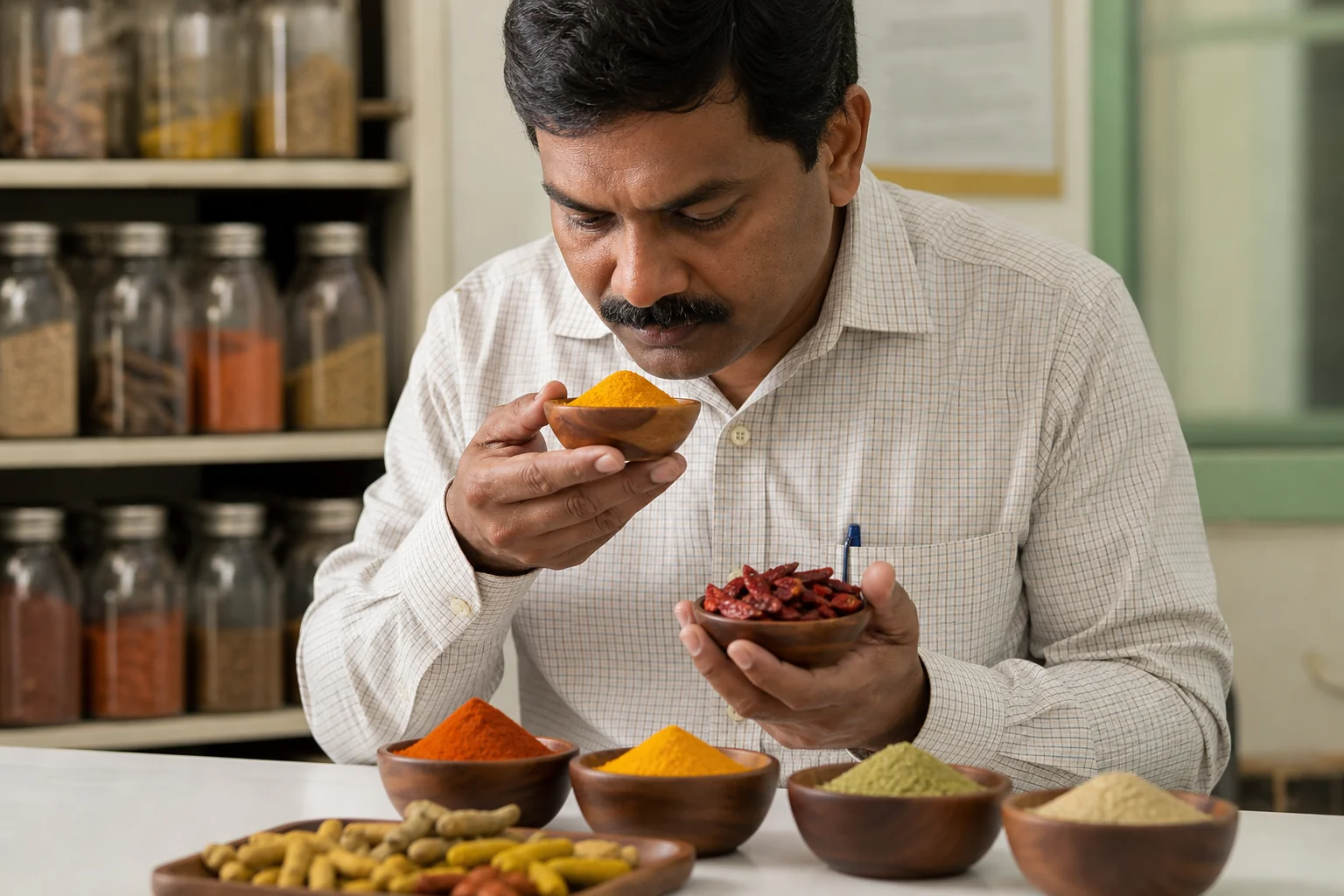 Quality testing at Okhli Spices