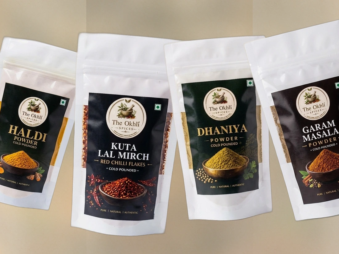 Best Indian masala brand — pure haldi, lal mirch, dhaniya and garam masala pouches